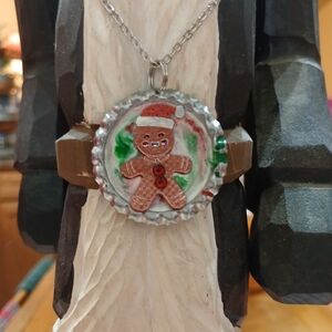 Festive Gingerbread Pendant Necklace